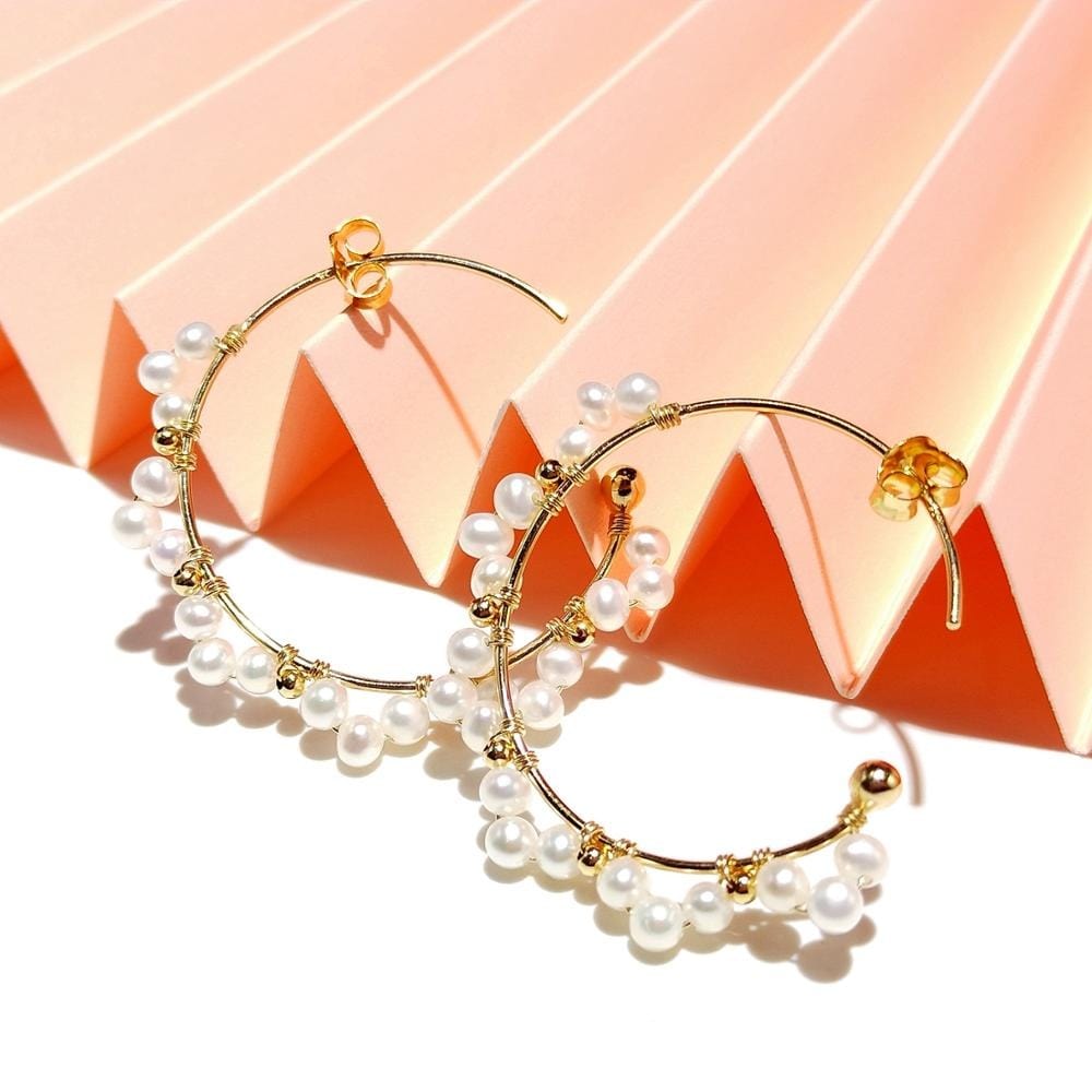 melomelo Cluster Seed Pearl Hoops