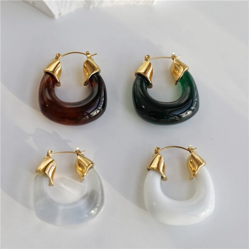 melomelo Cyril - Acryl Glaze Hoop Earrings
