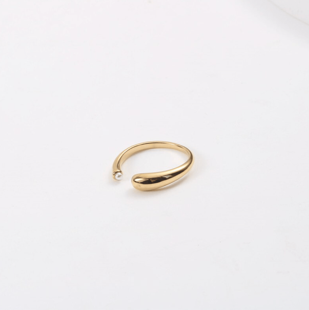 melomelo Open Gold Pearl Ring