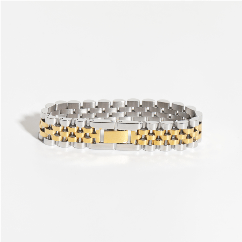 melomelo Yura - Woven Gold Silver Watch Chain Bracelet
