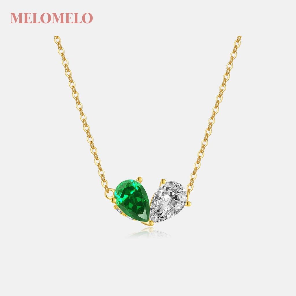 melomelo Grainne  - Two Stone Pear Necklace