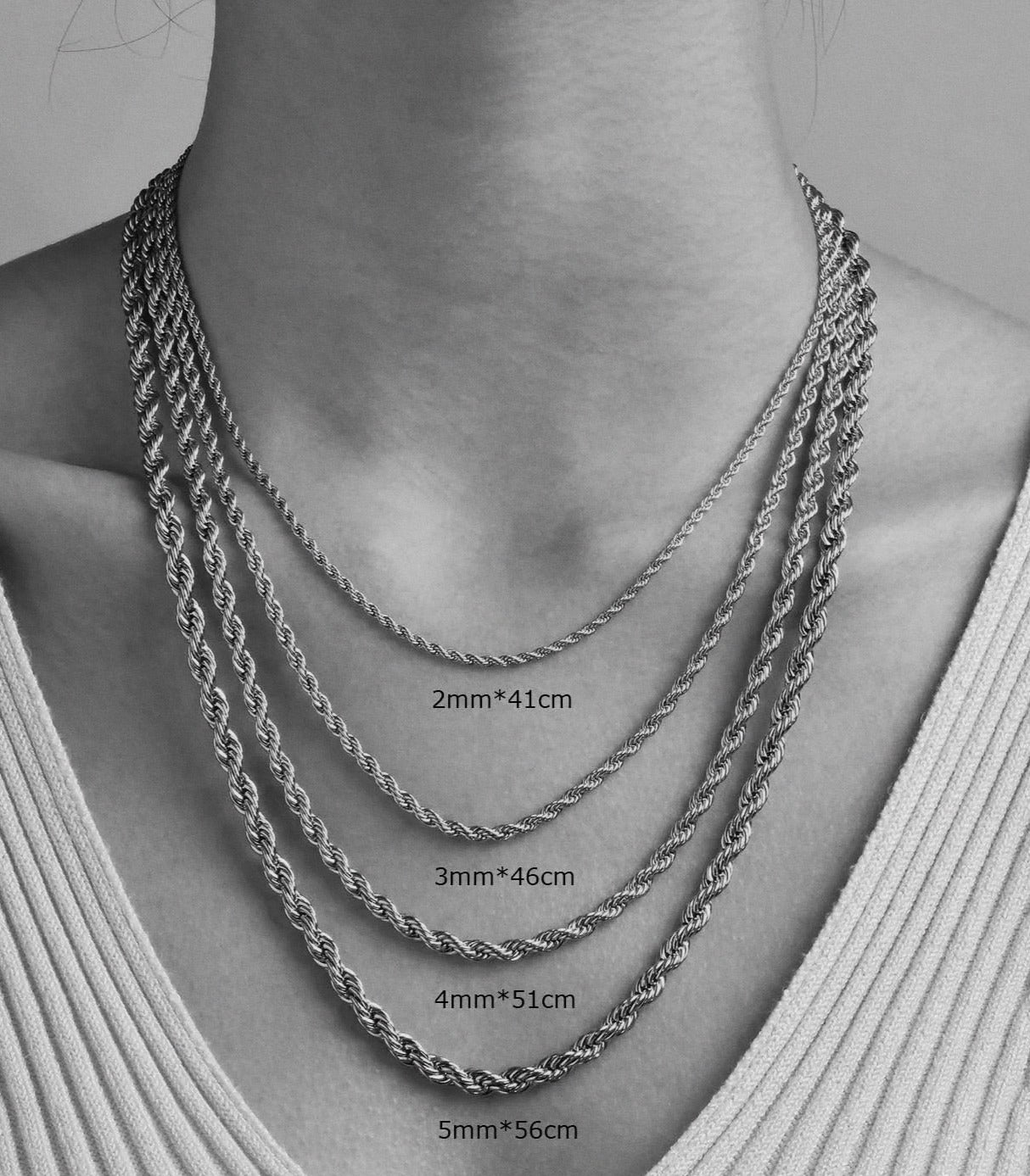 Right Left Rope Chain Rope Chains Silver & Gold – melomelo