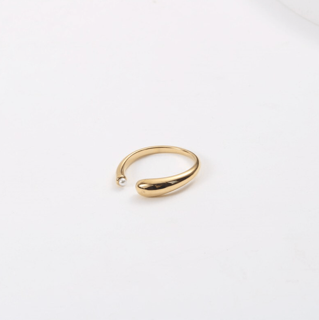 Open Gold Pearl Ring – melomelo