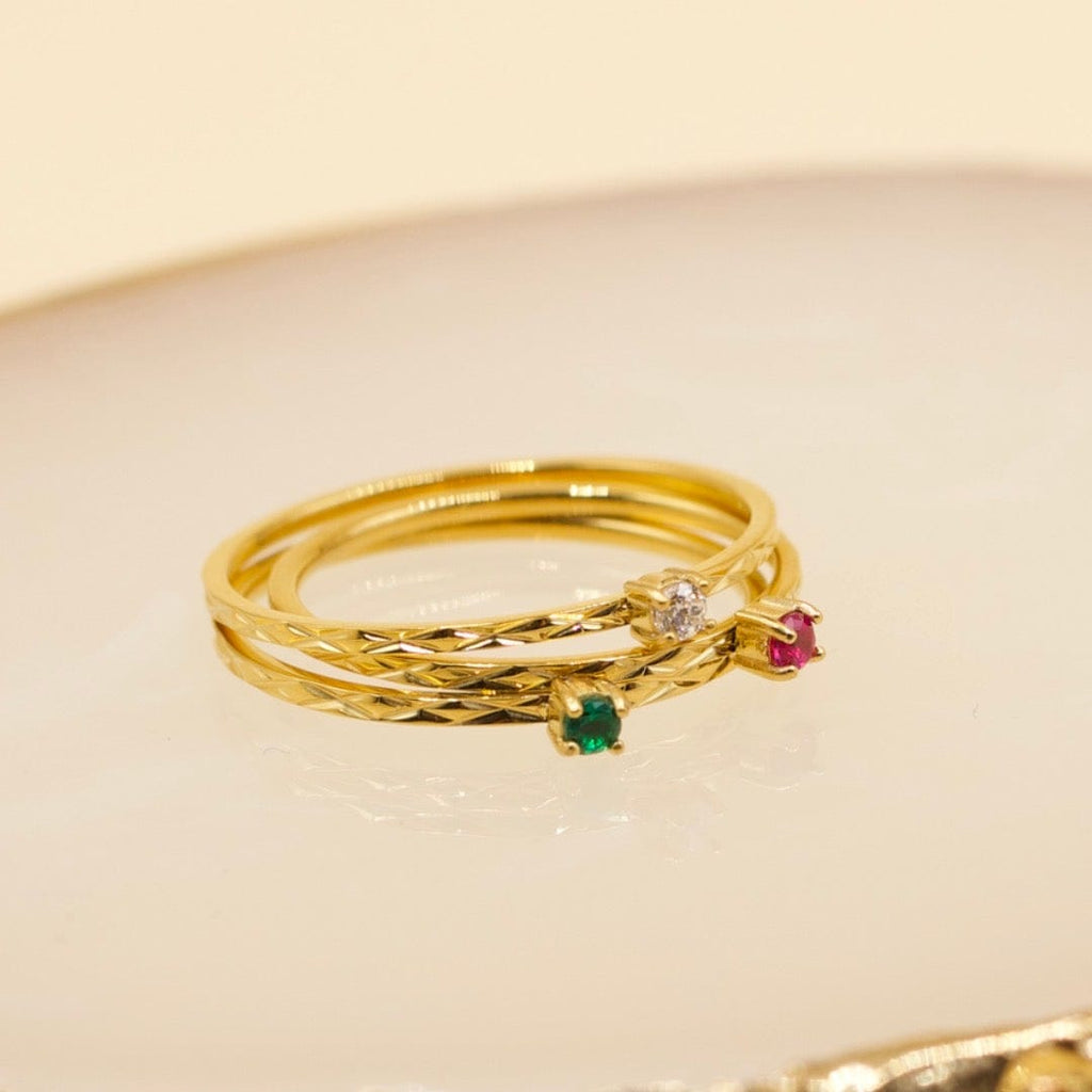 melomelo Solitaire Ring Wedding Band