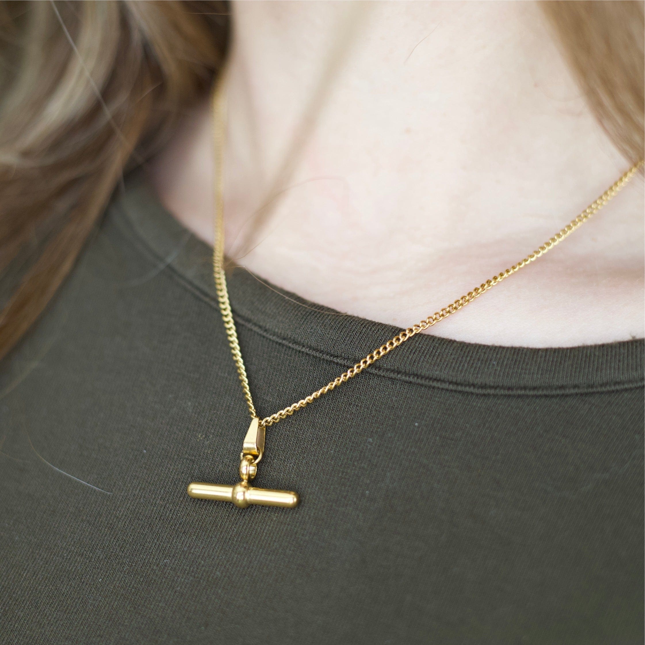 Corda T-Bar Necklace, Gold Vermeil – Monarc Jewellery