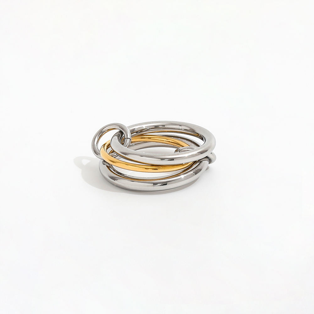 Interlocking Stacking Ring Gold Silver – melomelo