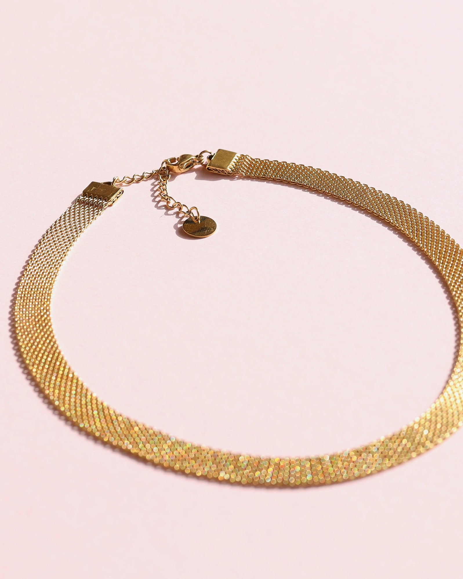 Gold Mesh Choker Necklace – melomelo1