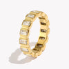 melomelo Alternating Gold Crystal Wedding Band