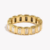 melomelo Alternating Gold Crystal Wedding Band