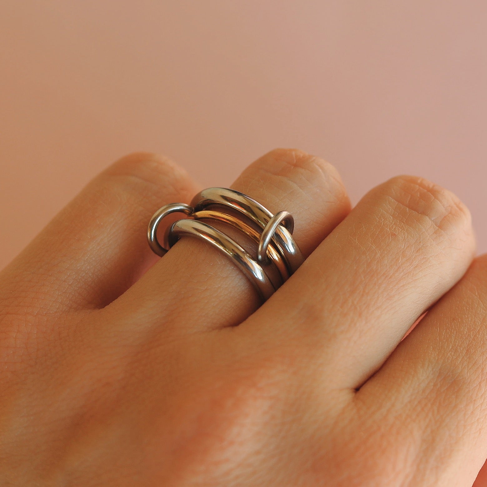 Interlocking Stacking Ring Gold Silver – melomelo