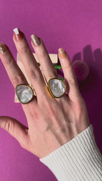 Xenia - Large Antique Mother of Pearl Ring