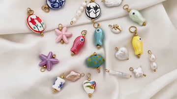 Mundi - Pearl & Ceramics DIY Gold Charm Pendants melomelo