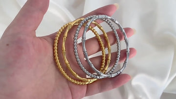 melomelo Athan - Bamboo Bangle Bracelet Gold Silver
