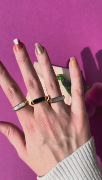 Clementine - Thin Signet Enamel Ring