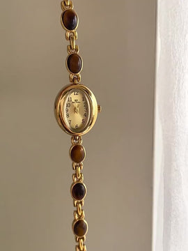 melomelo Diego - Gold Oval Case Gemstone Women's Watch 2