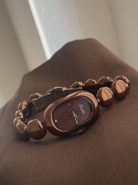 Cecilion - Vintage Bubble Strap Gold Silver Watch melomelo 2
