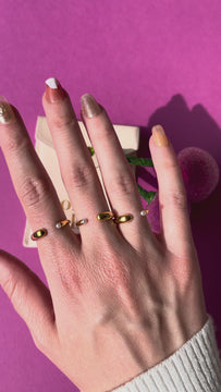 Open Gold Pearl Ring