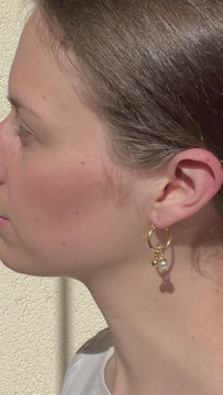 Hope - Small Charm Pearl Hoops melomelo