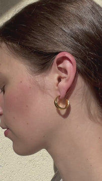 Vitenka - Textured Uneven Hoop Earrings