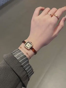 melomelo Liberta - Vintage Square Case Amber Women's Watch