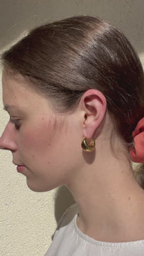 Baji  - Chunky Boat Polished Hoop Earrings